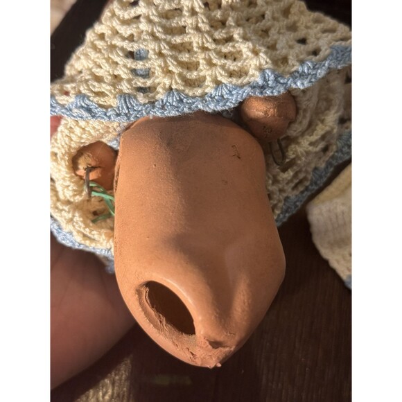 Vintage Composition Baby Doll With Crochet Outfit And Bonnet Cute Baby As Is - Picture 10 of 11
